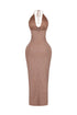 Aria Beaded Cowl Neck Maxi Dress